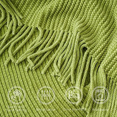 BATTILO HOME Lime Green Throw Blanket for Couch, 50"x60" - Image 5