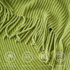 BATTILO HOME Apple Green Throw Blanket for Couch, 60"x80" - Image 6