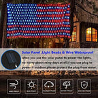 HYH Solar Powered American Flag Lights, 420 LEDs Net Light up Outdoor - Image 5