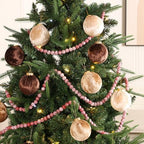 48FT Extra Long Christmas Wood Bead Garland for Mantle (Vintage Red Beads) - Image 4