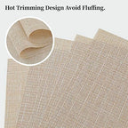 Leetaltree Woven Vinyl Beige Placemats Set of 20, Linen Look & Easy to Clean - Image 3