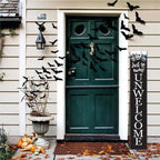 Halloween Unwelcome Sign For Front Porch Scary Wooden Vertical Go Away Sign Standing For Patio Front Door Porch Celebrate Holiday Home Party Wall Home Decor 48"×8" - Image 2