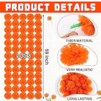 Karenhi 10 Pcs 50 Feet Diwali Marigold Garland with LED Light, Indian Artificial Marigold Flower Garland for Wedding Backdrop Christmas Mantel Dia de Los Muertos Festival Event Decor(Dark Orange) - Image 3