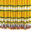 DIYANA IMPEX 4 Pc Artificial Marigold Garland with Bells, 5 Ft Long Hanging Flower Strings for Diwali Decorations, Indian Wedding, Party, Home Decor, Ganpati Hanging Decor & Mantle Decor (Yellow) by DIYANA+IMPEX