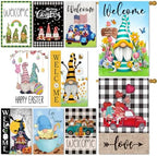 Set of 10 Gnome Seasonal Garden Flags, Double Sided 28 x 40 Inch Yard Flags by pating