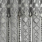 Lush Decor Boho Macrame Textured Cotton Window Curtain Panel Single 40" W x 95" L Gray - Macrame Curtains for Windows, Room Divider, Boho Wall Decor - Image 5