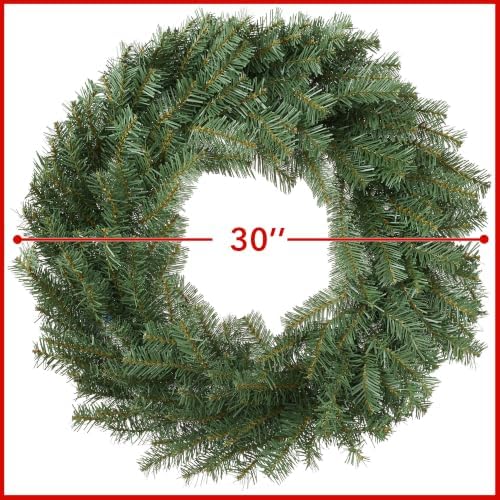 Casafield 30" Fir Artificial Christmas Wreath Holiday Décor, 220 PVC Tips for Front Door, Window, or Mantel - Image 3