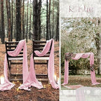 20 Pack Pink Table Runner 10Ft Cheesecloth Table Runner Boho Gauze Table Runners Romantic Long Sheer Fabric Cheese Cloth Table Runners for Wedding Party Bridal Shower - Image 6