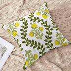 Alysheer Embroidered Decorative Throw Pillow Cover 18"x 18" Set of 2 Yellow - Image 7