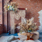 Boho Wedding Arch Boho Chic Macrame Curtain & Macrame Arch Bohemian Macrame Wedding Backdrop Decor Home Geometric Fiber Art Decor 70.8''W*86.6''L - Image 5