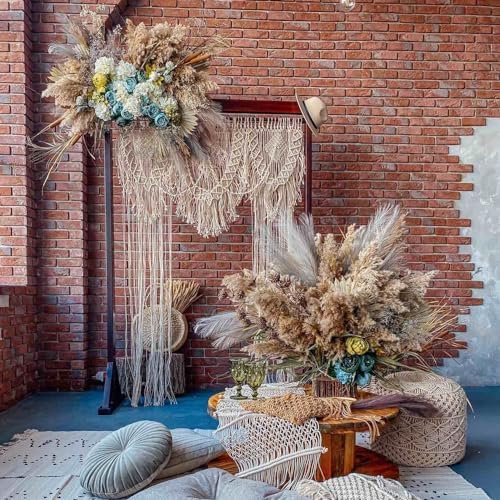 Boho Wedding Arch Boho Chic Macrame Curtain & Macrame Arch Bohemian Macrame Wedding Backdrop Decor Home Geometric Fiber Art Decor 70.8''W*86.6''L - Image 5