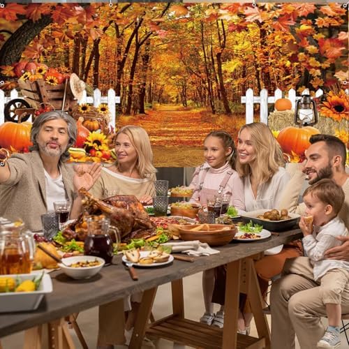 Fall Garage Door Cover 7x16ft Maple Leaves Forest Pumpkin - Image 3