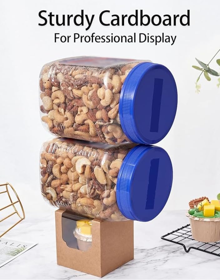 Happyhiram 100 Pack Brown Kraft Single Cupcake Boxes with Inserts & Window - Image 5
