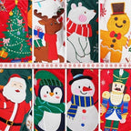 BHD BEAUTY Christmas Stocking 5 Pack White Green Red Velvet Embroidery Pattern Soft Faux Fur for Family Decorations Hanging Ornament for Xmas Holiday Party - Image 3