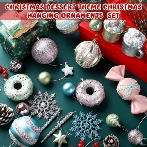 Halloscume 70 Pcs Christmas Tree Ornament Dessert Cupcake Candy, Cute - Image 3