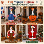 Kooterfun 12 Set Holiday Porch Goose Outfits for 23 Inch Goose Statue - Image 5