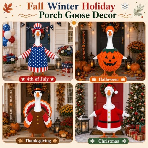 Kooterfun 12 Set Holiday Porch Goose Outfits for 23 Inch Goose Statue - Image 5