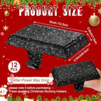 Huwena Metal Christmas Stocking Holders Shiny, Stylish, Black, 12 Pcs - Image 2
