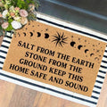 Funny The Entrance Way Outside Personalized Rug with Heavy-Duty Non Slip Outdoor Coconut Coir Doormat Pets Lover Gift 23.6 x 15.7 inch (Salt from The Earth Floral Lunar Cycle) by XTDJJKK