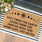 Funny The Entrance Way Outside Personalized Rug with Heavy-Duty Non Slip Outdoor Coconut Coir Doormat Pets Lover Gift 23.6 x 15.7 inch (Salt from The Earth Floral Lunar Cycle) by XTDJJKK