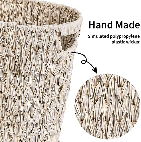 GRANNY SAYS Wicker Trash Can, Wicker Waste Basket for Bathroom, Butter Milk - Image 4