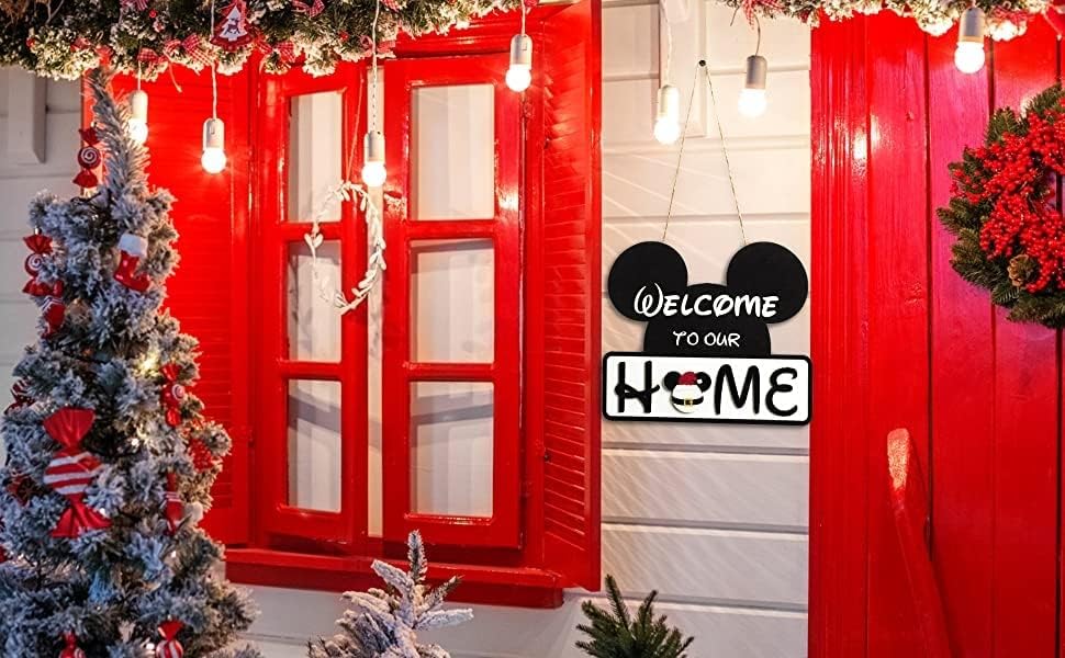 SUPYFD Cute Mouse Interchangeable Seasonal Welcome Door Sign for Front Door Decor, Wall Pedimentsr, Housewarming Gift - Image 5