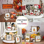 Spring Decor Farmhouse Summer Home Decor Signs 36 Interchangeable Sayings with 3 Wooden Frames for Office and Living Room Tiered Tray Decor Table Desk Wall Decor Seasonal Decoration Holiday Gift - Image 3