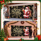 7 x 16 ft Black Santa Christmas Garage Door Cover Santa Claus Hanging Decor - Image 6