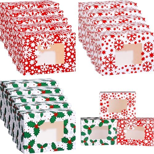 Tenceur 120 Pcs Christmas Cookie Box Window,8.3 x 5.9 x 3.7'',Classic by Tenceur