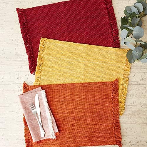DII Variegated Tabletop Collection, Placemat Set3x19, Redwood, 6 Piece - Image 4