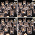 DARJEN Clear Votive Candle Holders Set of 24- Round Glass Candle Holders Bulk for Tea Light Candle, Embossed Candle Votives for Wedding Centerpiece, Various Parties & Home Decor (Pack of 4) by DARJEN