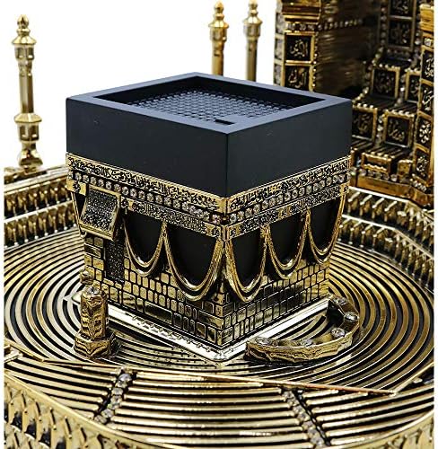 Modefa Islamic Table Decor – Kaba Clock Tower Replica with 99 Names of Allah & Car Hanger - Muslim Home Decor - Islamic Art Muslim Gifts for Ramadan, Eid Decoration - Gold (Large) - Image 3