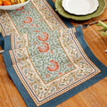 Laolitou Designer Blue Floral Linen Table Runner, Vintage Cottage Rustic Table Runners, Wrinkle Resistant Table Decoration for Kitchen Dining and Coffee Tables Banquet Christmas 13x90 Inches by Laolitou