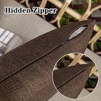 Kevin Textile Outdoor Waterproof 26”x26” Pillow Covers 2 Pack, Brown - Image 3