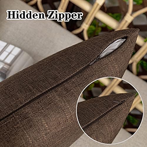 Kevin Textile Outdoor Waterproof 26”x26” Pillow Covers 2 Pack, Brown - Image 3