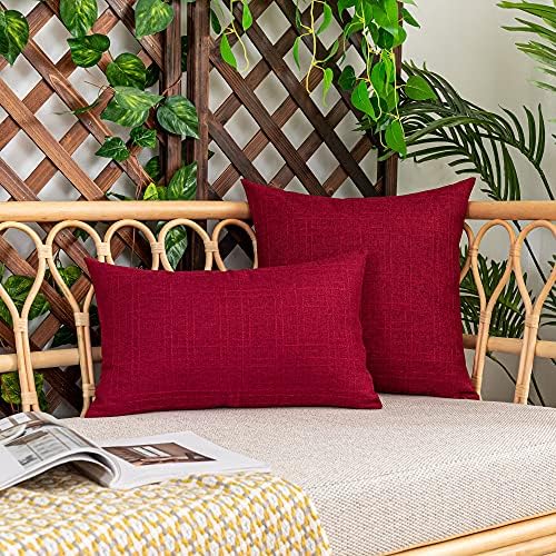 Kevin Textile Outdoor Waterproof 24”x24” Pillow Covers 2 Pack, Red - Image 7