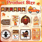 14 Pcs Halloween Tiered Tray Decor Set, Gnome Wood Table Signs (Basic) - Image 4
