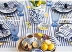 Solino Home 100% Pure Linen Table Runner, 14 x 108 in, Navy, Amalfi Stripe - Image 3