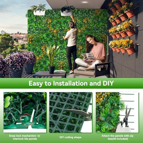 Artificial Grass Wall Panels, 40"x120"(33.33 SQFT)Boxwood Panels - Image 5