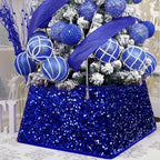 XmasExp Christmas Tree Collar, 24 inch Sequin Tree Skirt Stand Base Cover for Home Decor, Medium Size 4 Piece, Blue by XmasExp