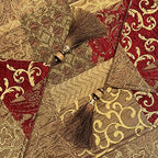 Loom and Mill Luxury Jacquard Table Runner 13x72 inch, Triangle-Red Gold - Image 6