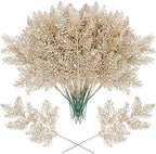 Cindeer 100 Pcs Christmas Tree Picks Sprays Glitter 10.2 in,Champagne Gold by Cindeer