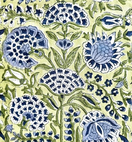 ATOSII Amara 100% Cotton Summer Dinner Napkins, Block Print, Durable Linen for Everyday Use, Weddings, Parties, Outdoors I 20 X 20 Inches, Set of 4 I Farmhouse Grandmillennial Coastal Table Decor - Image 5