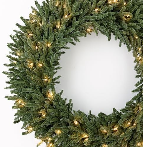 Balsam Hill | Artificial Christmas Wreath for Front Door | Greenery with LED Clear Lights | Indoor & Outdoor Christmas Decor (BH Fraser Fir 48") - Image 2
