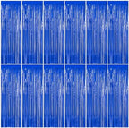 ZATAYE 12 Pack Dark Blue Foil Curtain Streamer Decorations by ZATAYE
