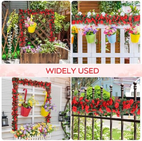 Suzile 20 Pcs 160 ft Artificial Rose Flower Garland Fake Silk Vine Flower Garland for Wedding Arch Realistic Faux Hanging Rose Floral Ivy for Wedding Wall Garden Balcony Porch Decoration - Image 6