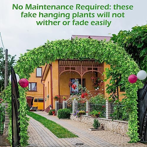 Hoteam 12 Pcs Artificial Hanging Greenery Plants, Bamboo Leaf - Image 6