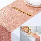 ShinyBeauty Rose Gold Table Runners 15pcs 12x108-Inch Rose-Gold Sequin Table Runner Glitter Table Runner for Parties Bridal Shower Decorations -0908S by ShinyBeauty