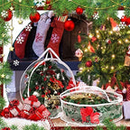 Zhengmy 10 Pcs 30 Inch Christmas Wreath Storage Bags Transparent Wreath Storage Container Bulk Wreaths Box with Dual Zippers and Handles for Xmas Holiday Wreaths Garland - Image 6