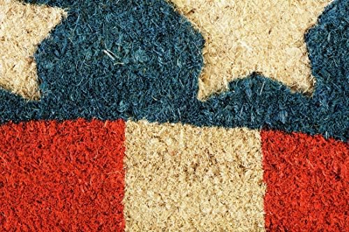 Evergreen Coir Welcome Patriotic Stripes Entrance Doormat | Indoor and Outdoor | 28-inches x 16-inches | Non-Slip Backing | All-Season | Natural Heavy-Duty Low Profile | Home Décor - Image 6